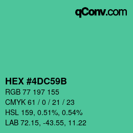 Color code: HEX #4DC59B | qconv.com