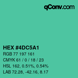 Color code: HEX #4DC5A1 | qconv.com