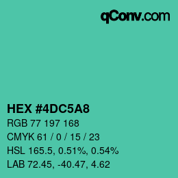 Color code: HEX #4DC5A8 | qconv.com