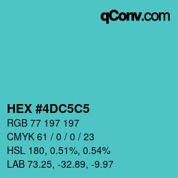 Color code: HEX #4DC5C5 | qconv.com