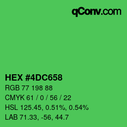 Color code: HEX #4DC658 | qconv.com