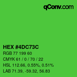 Color code: HEX #4DC73C | qconv.com