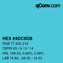 Farbcode: HEX #4DC8DB | qconv.com