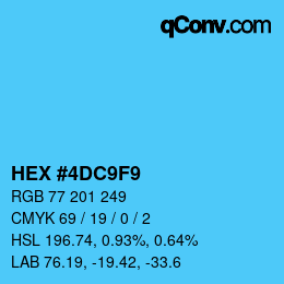 颜色代码: HEX #4DC9F9 | qconv.com