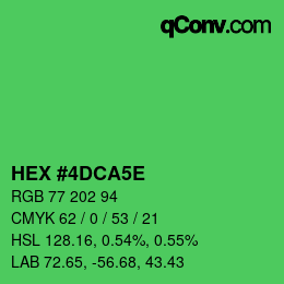 カラーコード: HEX #4DCA5E | qconv.com