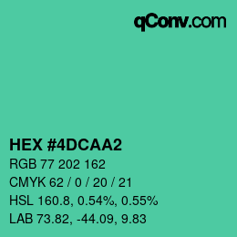 カラーコード: HEX #4DCAA2 | qconv.com
