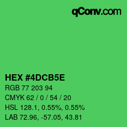 カラーコード: HEX #4DCB5E | qconv.com