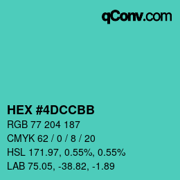 Código de color: HEX #4DCCBB | qconv.com