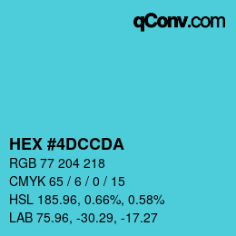 颜色代码: HEX #4DCCDA | qconv.com