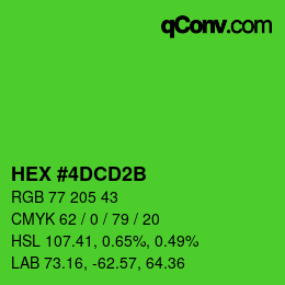 Color code: HEX #4DCD2B | qconv.com