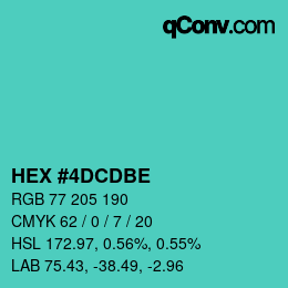 颜色代码: HEX #4DCDBE | qconv.com