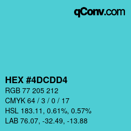 Color code: HEX #4DCDD4 | qconv.com