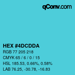 カラーコード: HEX #4DCDDA | qconv.com