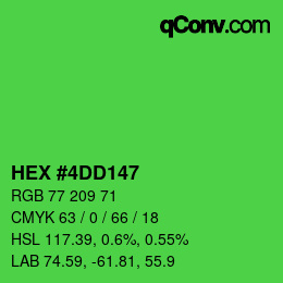 カラーコード: HEX #4DD147 | qconv.com