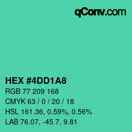 颜色代码: HEX #4DD1A8 | qconv.com