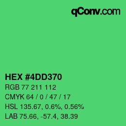 Color code: HEX #4DD370 | qconv.com