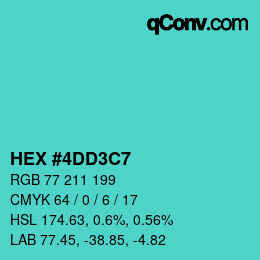 Color code: HEX #4DD3C7 | qconv.com