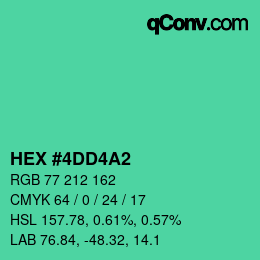 Color code: HEX #4DD4A2 | qconv.com