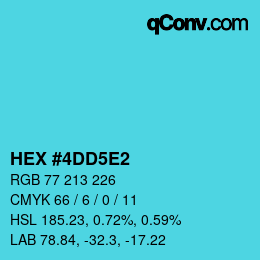 カラーコード: HEX #4DD5E2 | qconv.com