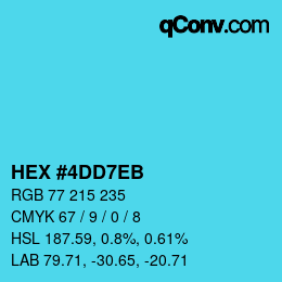 Color code: HEX #4DD7EB | qconv.com