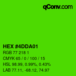Color code: HEX #4DDA01 | qconv.com