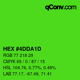 カラーコード: HEX #4DDA1D | qconv.com