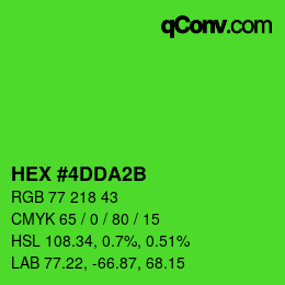 カラーコード: HEX #4DDA2B | qconv.com