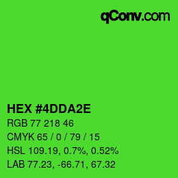 Color code: HEX #4DDA2E | qconv.com