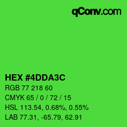 Farbcode: HEX #4DDA3C | qconv.com