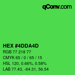 Color code: HEX #4DDA4D | qconv.com