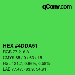 カラーコード: HEX #4DDA51 | qconv.com