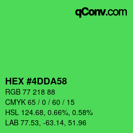 Color code: HEX #4DDA58 | qconv.com