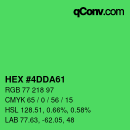 カラーコード: HEX #4DDA61 | qconv.com