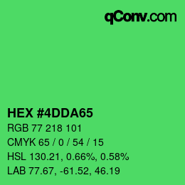 カラーコード: HEX #4DDA65 | qconv.com