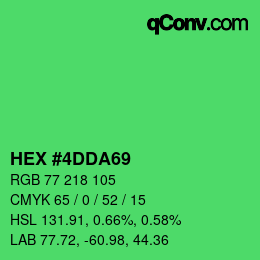 Color code: HEX #4DDA69 | qconv.com