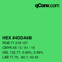 カラーコード: HEX #4DDA6B | qconv.com