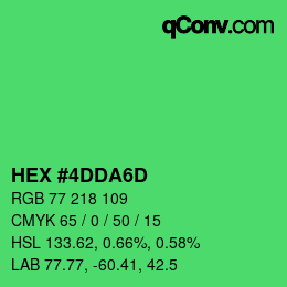 Color code: HEX #4DDA6D | qconv.com