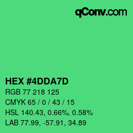 颜色代码: HEX #4DDA7D | qconv.com