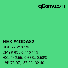 カラーコード: HEX #4DDA82 | qconv.com