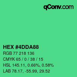 カラーコード: HEX #4DDA88 | qconv.com