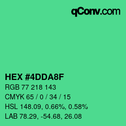 カラーコード: HEX #4DDA8F | qconv.com