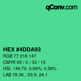 Color code: HEX #4DDA93 | qconv.com