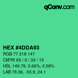 Color code: HEX #4DDA93 | qconv.com