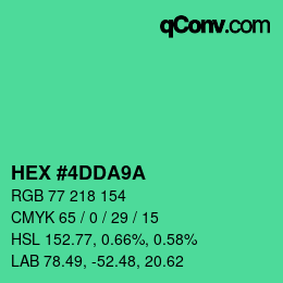 Color code: HEX #4DDA9A | qconv.com
