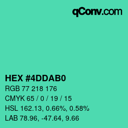 Color code: HEX #4DDAB0 | qconv.com