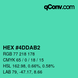 カラーコード: HEX #4DDAB2 | qconv.com