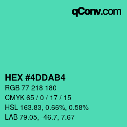 カラーコード: HEX #4DDAB4 | qconv.com