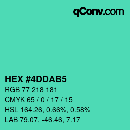Color code: HEX #4DDAB5 | qconv.com