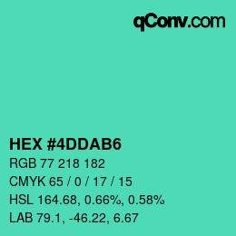 カラーコード: HEX #4DDAB6 | qconv.com