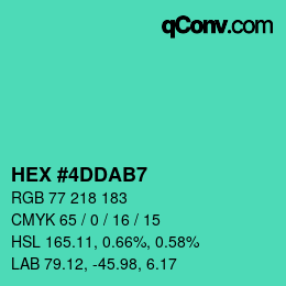 カラーコード: HEX #4DDAB7 | qconv.com
